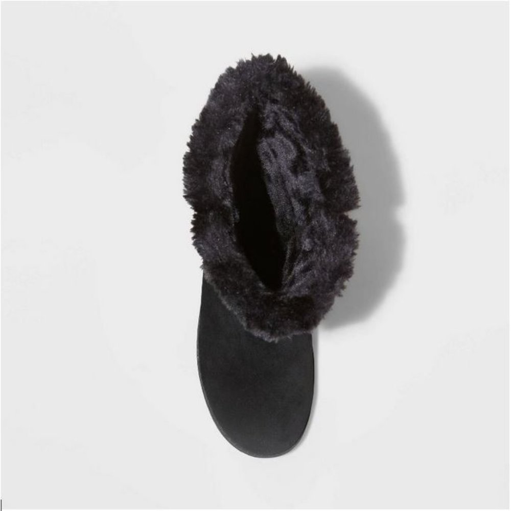 Women's Charleigh Tall Shearling Style Boots Black - Universal Thread™ - Picture 3 of 4